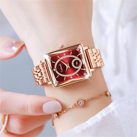 Fashionable Luxury Watches For Woman Diamond Studded Dial Waterproof Steel Strip Quartz Watch reloj часы женские наручные