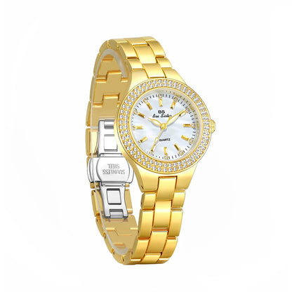 BS Woman Watch Classic Light Luxury Fashion Women's Wristwatch High Quality Gold Silver Quartz Women Watches