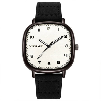 Vintage Square Dial Leather Belt Wristwatch Brand Quartz Watch Youth Student Watch Casual Fashion Men Women Gift Clock Wholesale