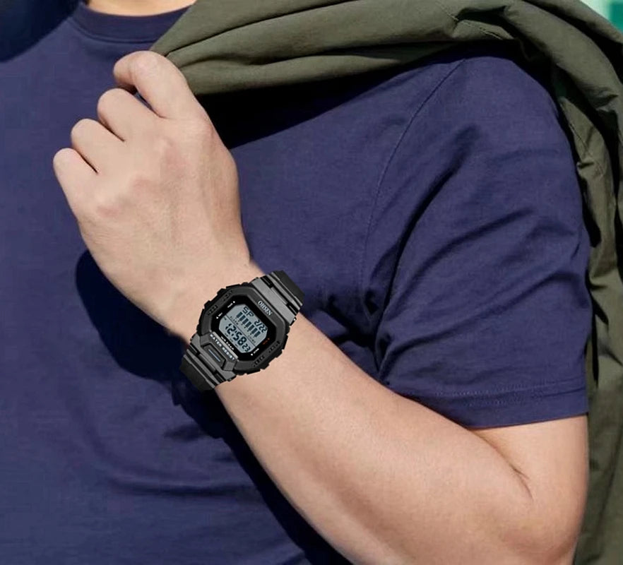 Outdoor Sport Digital Watches for Men Green Silicone Waterproof Tactical Electronic Men's Watch Big Dial Clock relogio masculino
