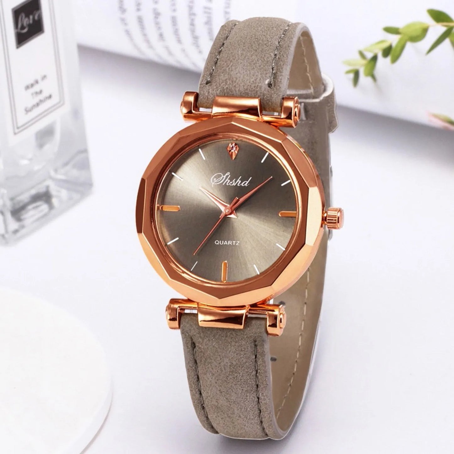 Reloj Mujer Fashion Watch For Women Leather Watches Ladies Luxury Analog Quartz Crystal Wristwatch Clock Relogio Feminino
