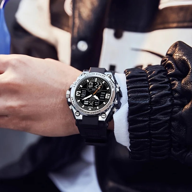 Fashionable and trendy men's sports and leisure watches, multifunctional electronic watches for teenagers and students