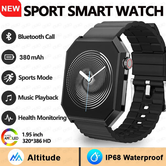 2025 New Smart Watch 1.95"HD Screen Health  Al Voice NFC Sports Mode  Altimeter  BT Call 3D Vision Deep Waterproof Smart Watch
