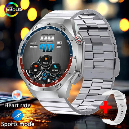 2025 New Smart Watch Men AMOLED HD Display Sports Health Tracker Waterproof Bluetooth Call Smartwatch Men For HUAWEI GT5 PRO