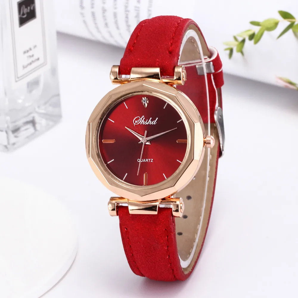 Reloj Mujer Fashion Watch For Women Leather Watches Ladies Luxury Analog Quartz Crystal Wristwatch Clock Relogio Feminino
