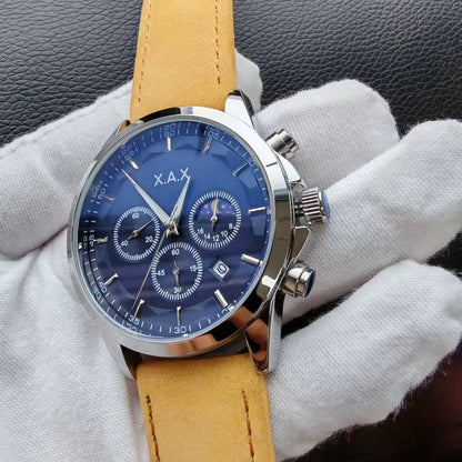 Chronograph Watches Leather Band Multiple Function