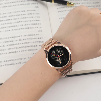 Name Woman Watch for Women Wife Photo Pattern Friend Custom Made Gift Logo Lady Wrist Watch Black Wolf Girl Quartz Wristwatches