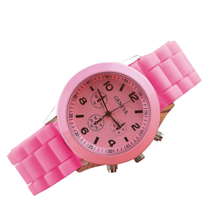 Men'S And Women'S Waterproof Watches Quartz Wristwatch  Circular Arabic Numeral Dial Silicone Strap Wristwatch Decorations Gift