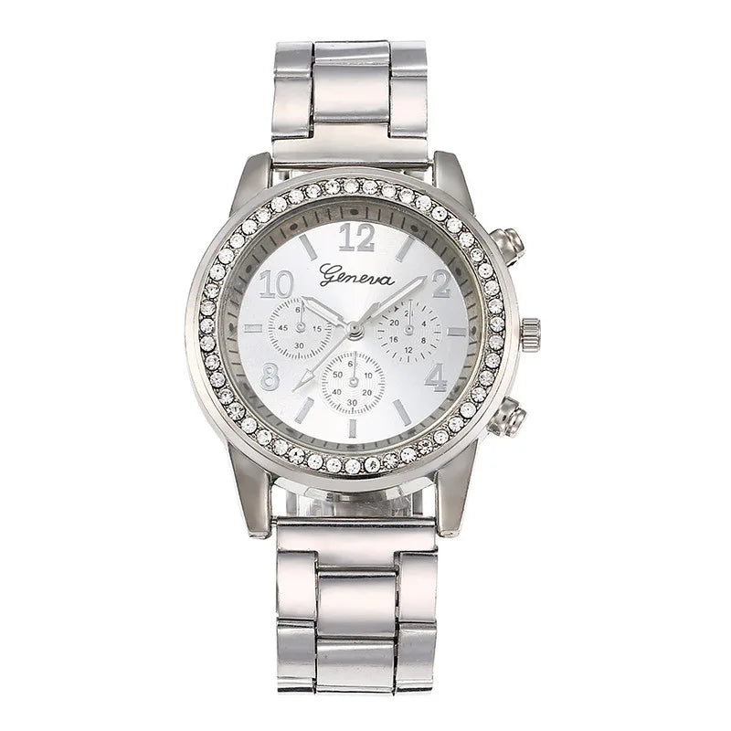 2023 New Fashion Women Diamond Watch Luxury Brand Reloj Mujer Wristwatch Female Casual Stainless Steel Quartz Watches Clock