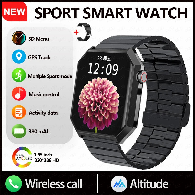 2025 New Smart Watch 1.95"HD Screen Health  Al Voice NFC Sports Mode  Altimeter  BT Call 3D Vision Deep Waterproof Smart Watch