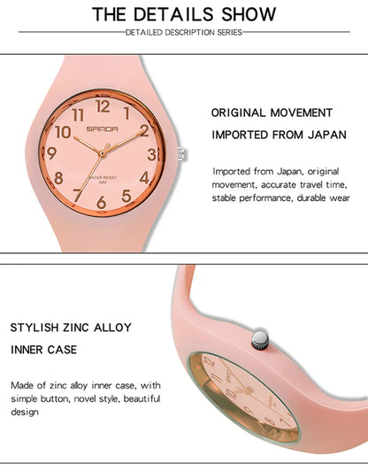 SANDA New Fashion Trend Women's Watches Sports Waterproof Wristwatch for Woman Watch Casual Clocks relogio feminino 6056