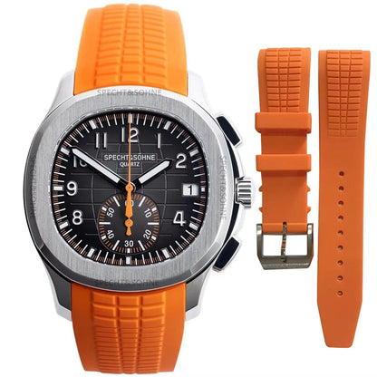 Specht&Sohne Sports Watches For Men Orange Top Brand Luxury Rubber Wrist Watch Fashion Chronograph Wristwatch Relogio Masculino