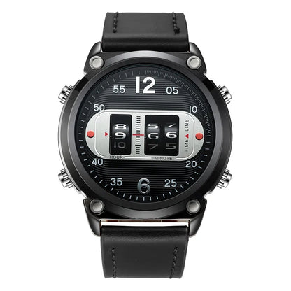 Big Brand Unique Designer Watches For Men Fashion Leather Band Simple Sports Date Quartz Watch Black Montres de Marque de Luxe