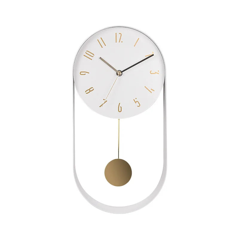 Fashion Swing Clock Modern Creative Simple Mute Wrought Iron Clock Living Room Silent Wall Clock Watch Home Decoration Wholesale