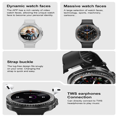 Smart Watch 8 Classic Men HD Display Screen GPS Bluetooth Call Sports Fitness Waterproof Watch SmartWatch 1.32-inch Android IOS