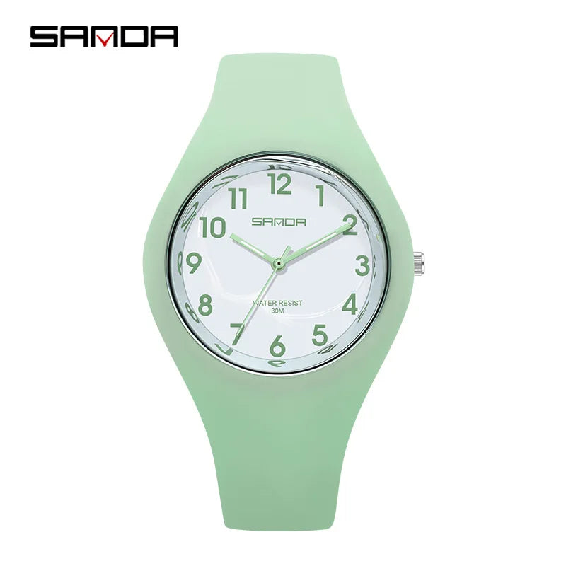 SANDA New Fashion Trend Women's Watches Sports Waterproof Wristwatch for Woman Watch Casual Clocks relogio feminino 6056