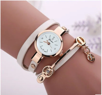 Women Watches Rhinestone Multilayer Bracelet Watch Women Faux Leather Strap Analog Quartz watch Fashion Dress Clock часы женские