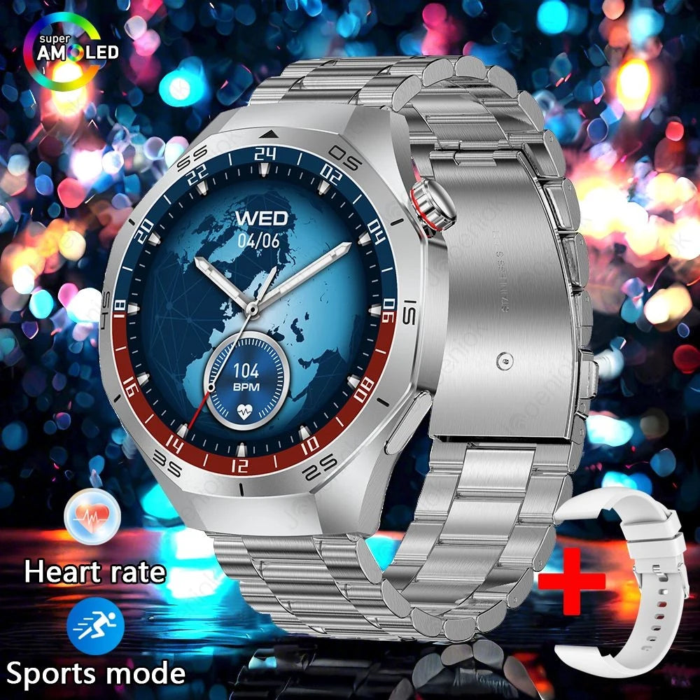 2025 New Smart Watch Men AMOLED HD Display Sports Health Tracker Waterproof Bluetooth Call Smartwatch Men For HUAWEI GT5 PRO