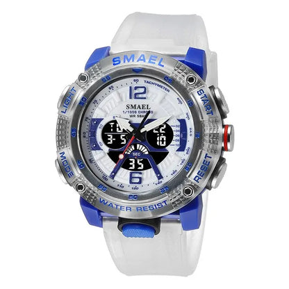 2023 New Sport Watches Men SMAEL Waterproof Analog Digital Quartz Wristwatches Male Fashion Stopwatch Alarm Clock 8058 Man Watch