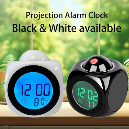 Portable LCD digital projection alarm clock, LCD screen display, living room bedroom projection alarm clock, home decoration
