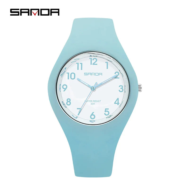 SANDA New Fashion Trend Women's Watches Sports Waterproof Wristwatch for Woman Watch Casual Clocks relogio feminino 6056