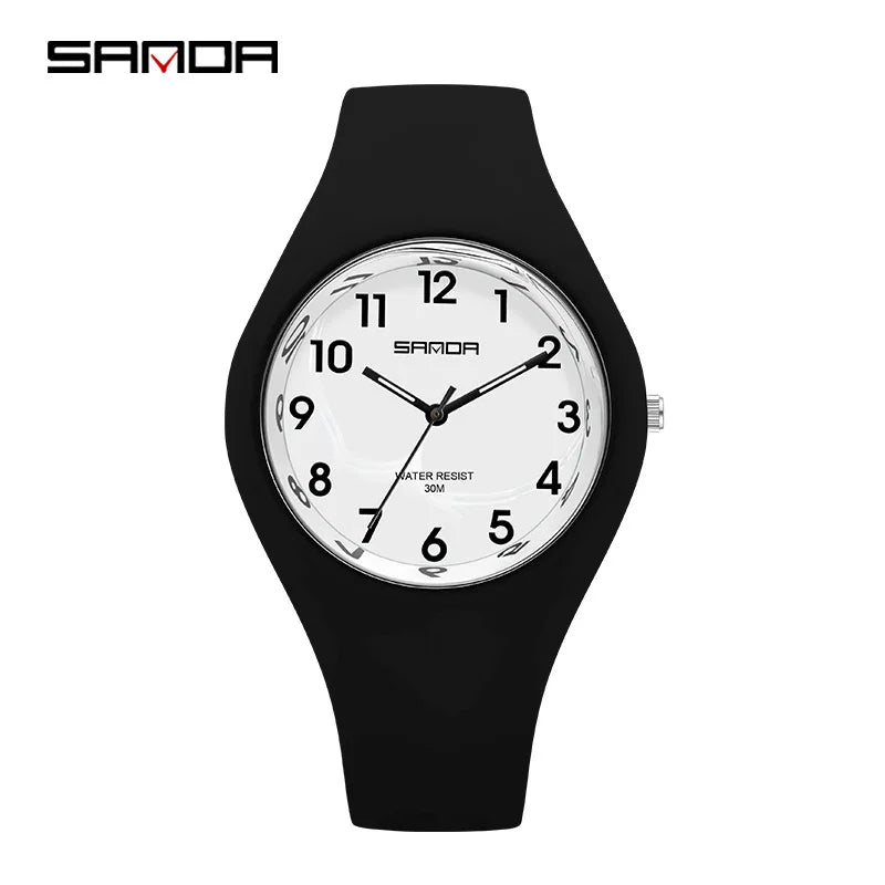 SANDA New Fashion Trend Women's Watches Sports Waterproof Wristwatch for Woman Watch Casual Clocks relogio feminino 6056