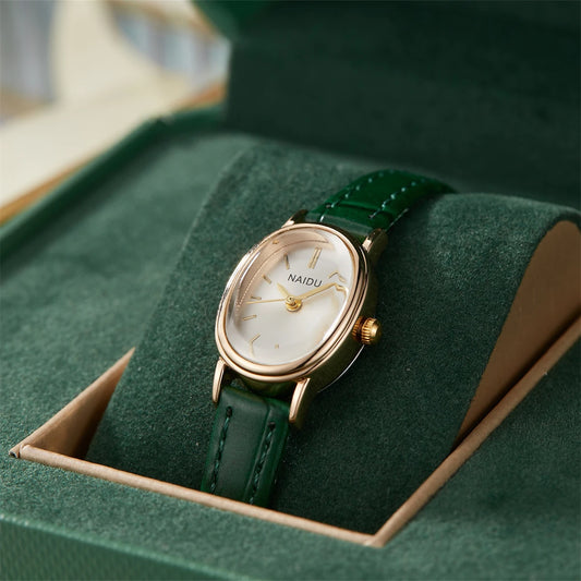 Elegant and fashionable ladies watch simple smooth dial oval case ladies quartz watch