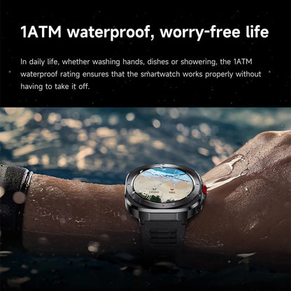 2025 Smart Health Sports Watches Heart Rate Outdoor Compass Blue Tooth Call Smartwatch 1ATM Waterproof Voice Assistant Bracelet