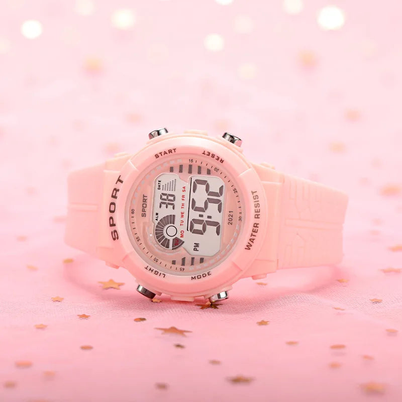 MAYZHISU Electronic Watches for Women Colorful Back-light LED Digital Wristwatch Woman Girls Sport Watch Clock Relogio Feminino