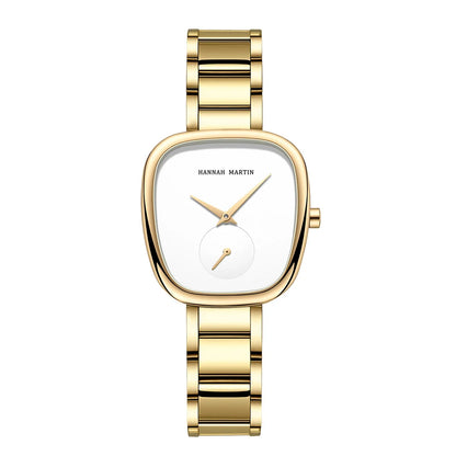 2023 New Women's Quartz Wristwatch 34mm Wine Barrel Rose Gold Black Stopwatch Fashionable Minimalist Style Oval Women's Watches