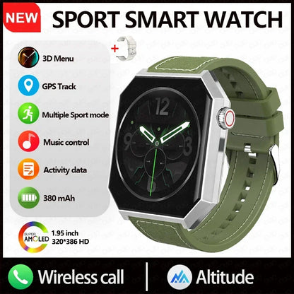2025 New Smart Watch 1.95"HD Screen Health  Al Voice NFC Sports Mode  Altimeter  BT Call 3D Vision Deep Waterproof Smart Watch