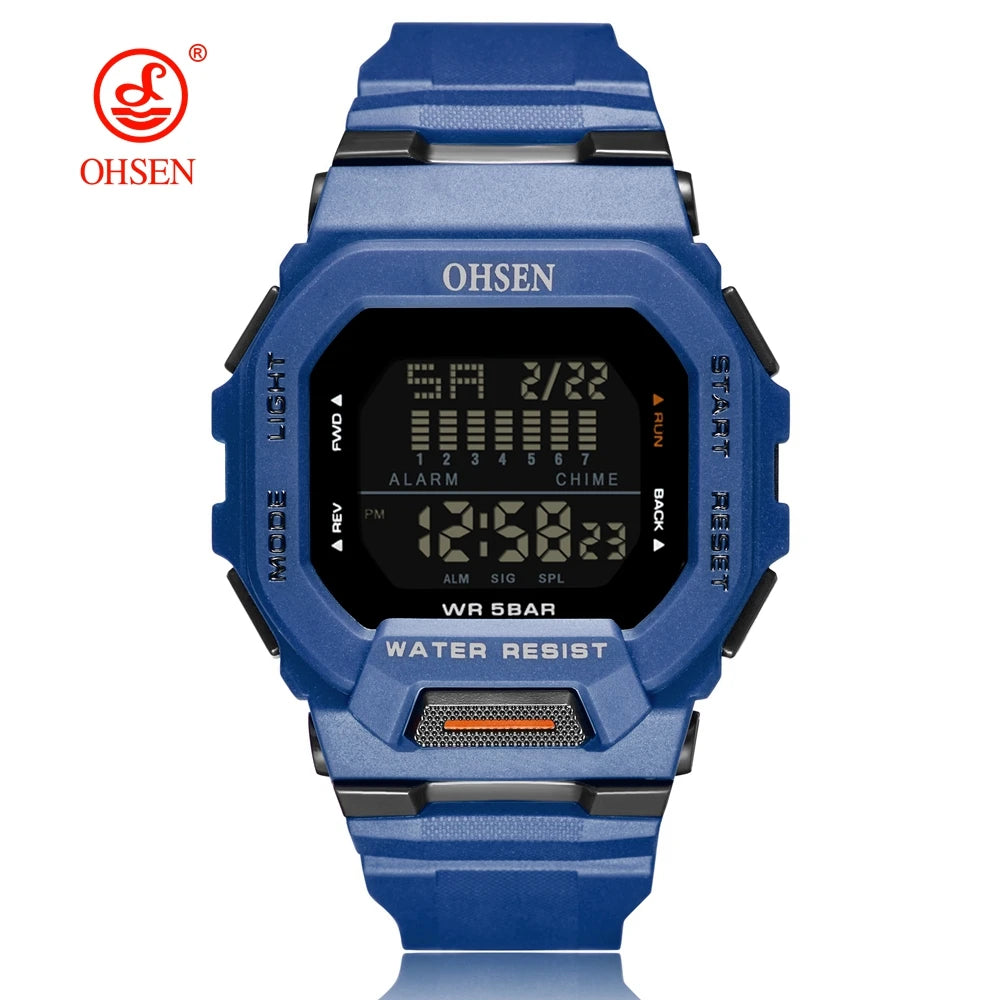 Outdoor Sport Digital Watches for Men Green Silicone Waterproof Tactical Electronic Men's Watch Big Dial Clock relogio masculino