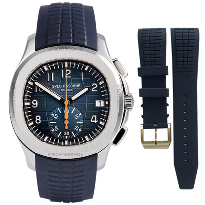 Specht&Sohne Sports Watches For Men Orange Top Brand Luxury Rubber Wrist Watch Fashion Chronograph Wristwatch Relogio Masculino