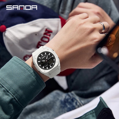 SANDA 6268 Sports Electronic Watch Men Multifunction Outdoor Students Wristwatch Alarm Clock Waterproof Luminous Digital Watches