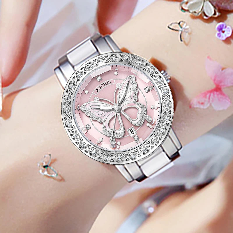Women Watches 2025 Luxury Brand Relogio Feminino Silver Ladies Wrist Watch For Women Steel Waterproof Female Clock Dropshipping