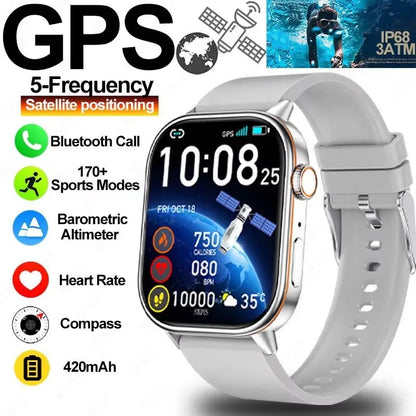 2025 New Built-in GPS Smart Watch 2.01 inch Full Touch Screen IP68 Waterproof Sports Watch 420mAh Bluetooth Talk Men Smartwatch.