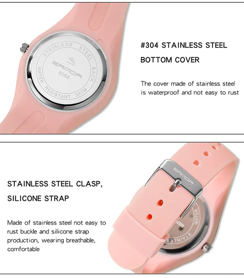 SANDA New Fashion Trend Women's Watches Sports Waterproof Wristwatch for Woman Watch Casual Clocks relogio feminino 6056