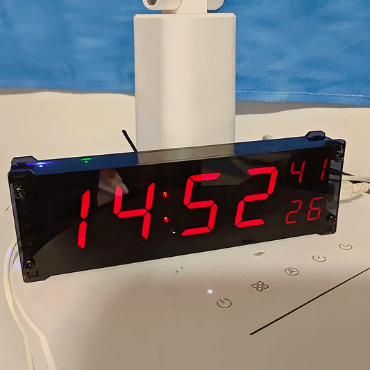 1.2" Wifi Clock 24 Hours Electronic Clock LED Digital TIME Display Second Temperature Alarm Clock Wireless Network Timing watch