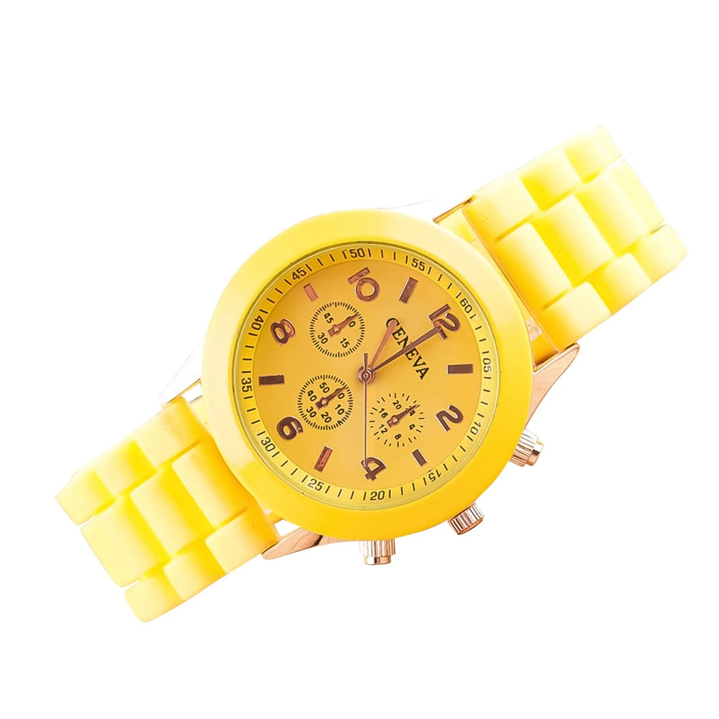 Men'S And Women'S Waterproof Watches Quartz Wristwatch  Circular Arabic Numeral Dial Silicone Strap Wristwatch Decorations Gift