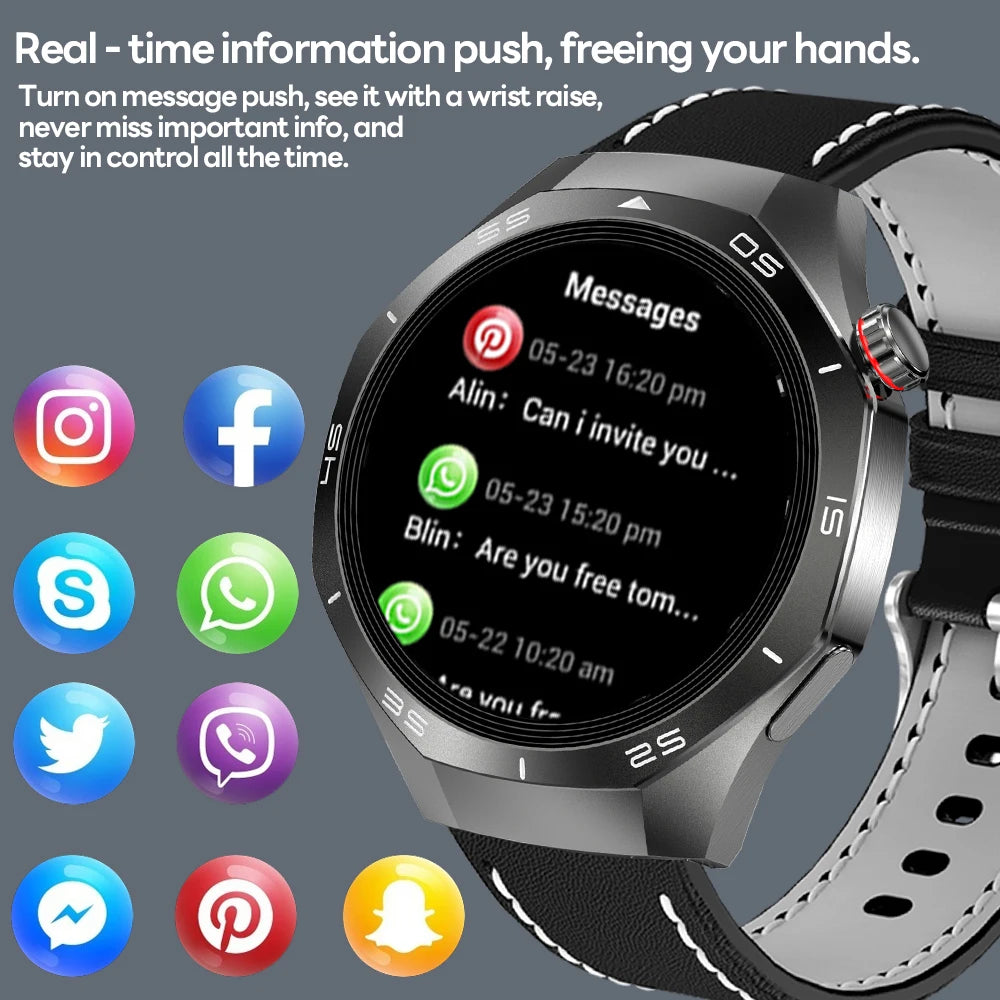 2025 New Smart Watch Men AMOLED HD Display Sports Health Tracker Waterproof Bluetooth Call Smartwatch Men For HUAWEI GT5 PRO