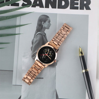 Name Woman Watch for Women Wife Photo Pattern Friend Custom Made Gift Logo Lady Wrist Watch Black Wolf Girl Quartz Wristwatches