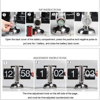 Automatically Page Turning Flipping Clock for Modern Home Office Decoration.A Battery Included.Full of Sense of Technology.