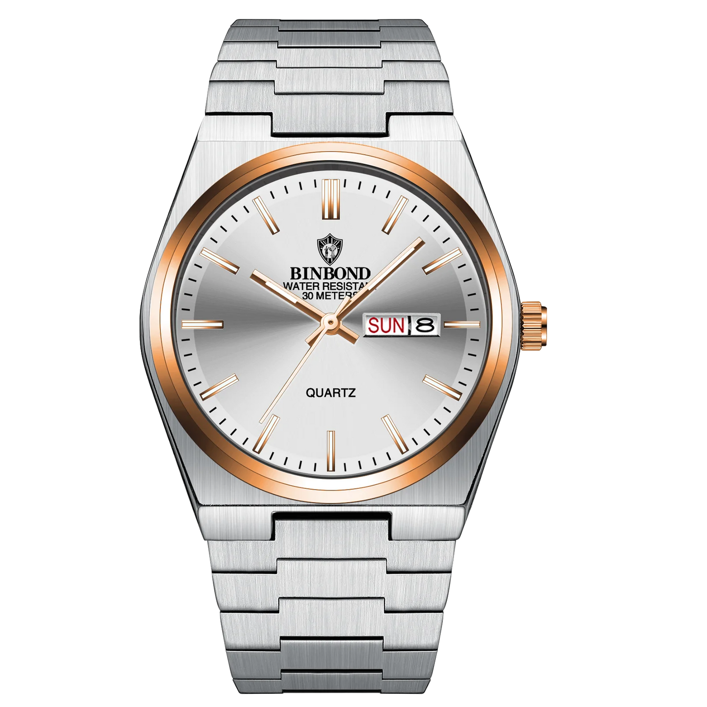 BINBOND Elegant Watches For Women Waterproof Luminous Date Week Ladies Watch Quartz Stainless Steel Woman's Fashion Wristwatch