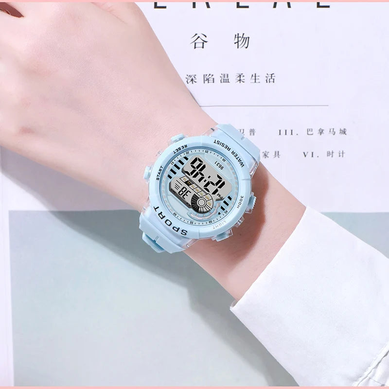 MAYZHISU Electronic Watches for Women Colorful Back-light LED Digital Wristwatch Woman Girls Sport Watch Clock Relogio Feminino