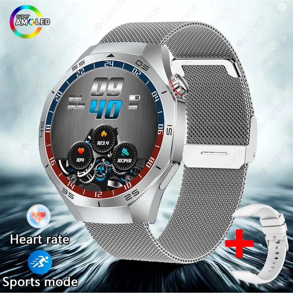 2025 New Smart Watch Men AMOLED HD Display Sports Health Tracker Waterproof Bluetooth Call Smartwatch Men For HUAWEI GT5 PRO